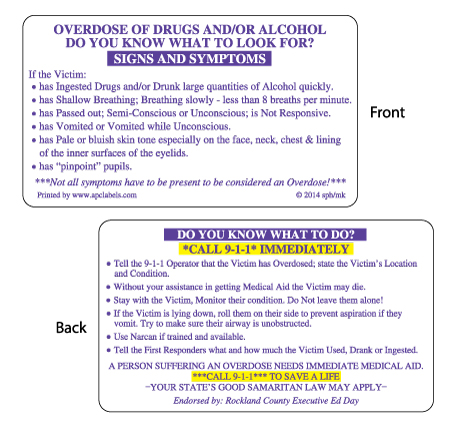 Alcohol Poisoning Card Sample